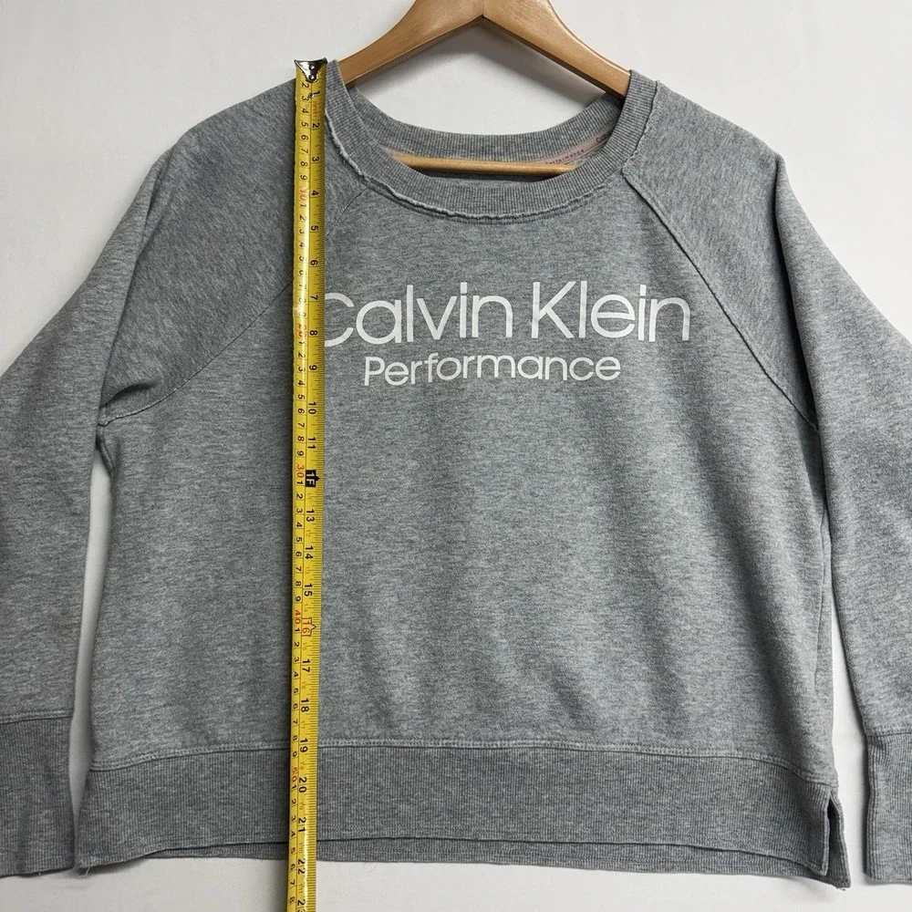Calvin Klein Performance Gray Logo Boxy Sweatshirt Women L
